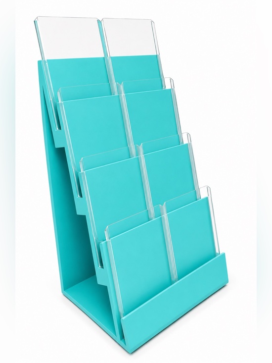 Other - Aqua Trading Card Display Stand 4 Tier 8 Card For Top Loader / Graded Cards